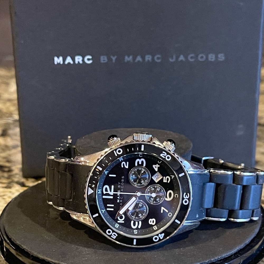 Marc by Marc Jacobs Black and Silver Watch